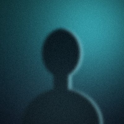 Portrait illustratif abstrait, silhouette sur fond bleu nuit